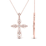 Load image into Gallery viewer, Antique Lab Diamond Cross Necklace 14K Gold
