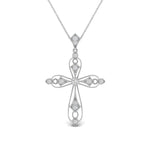 Load image into Gallery viewer, 0.15 Carat lab Diamond Antique Delicate Cross Necklace For Women 14K Gold
