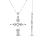 Load image into Gallery viewer, 0.15 Carat lab Diamond Antique Delicate Cross Necklace For Women 14K Gold
