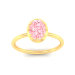 Load image into Gallery viewer, Lab Fancy Colored Solitaire Oval Antique Style Ring