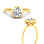 Load image into Gallery viewer, antique-style-round-diamond-bezel-solitaire-engagement-ring-in-yellow-gold-fdenr11614roangle3-nl-yg.jpg