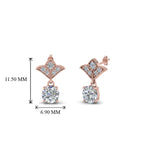 Load image into Gallery viewer, 0.50 To 2 Carat Lab Diamond Art Deco Inspired Round Drop Earring For Women 14K Gold
