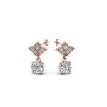 Load image into Gallery viewer, 0.50 To 2 Carat Lab Diamond Art Deco Inspired Round Drop Earring For Women 14K Gold
