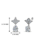 Load image into Gallery viewer, 0.50 To 2 Carat Lab Diamond Art Deco Inspired Round Drop Earring For Women 14K Gold
