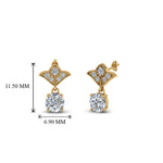 Load image into Gallery viewer, 0.50 To 2 Carat Lab Diamond Art Deco Inspired Round Drop Earring For Women 14K Gold
