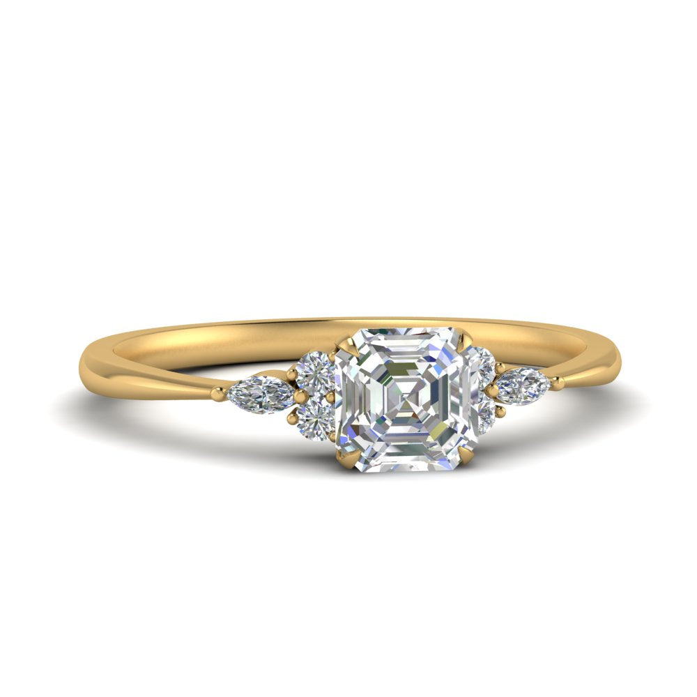 Lab diamond Petite Engagement Rings 14K Gold