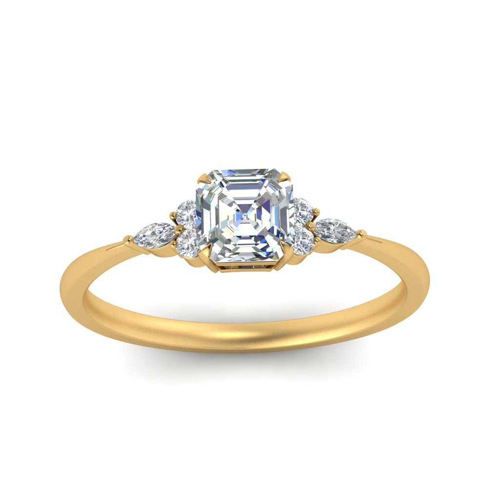 Lab diamond Petite Engagement Rings 14K Gold
