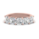Load image into Gallery viewer, Five Stone Asscher Cut Lab Diamond Ring 14K Gold
