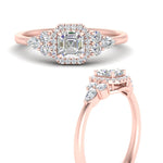 Load image into Gallery viewer, Lab Asscher Cut diamond Halo Engagement Rings 14K Rose Gold
