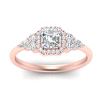 Load image into Gallery viewer, Lab Asscher Cut diamond Halo Engagement Rings 14K Rose Gold
