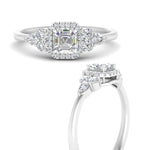 Load image into Gallery viewer, Lab Asscher Cut diamond Halo Engagement Rings 14K White Gold
