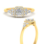 Load image into Gallery viewer, Lab Asscher Cut diamond Halo Engagement Rings 14K Yellow Gold

