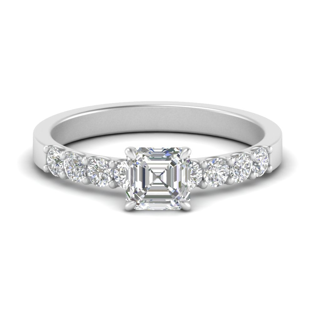 Solitaire With Accents Lab Diamond Ring 14K Gold