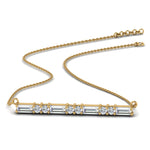 Load image into Gallery viewer, 5/8 Carat Women Lab Grown Diamond Bar Necklace 14K Gold
