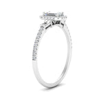 Load image into Gallery viewer, IGI Certified Halo Accented Baguette Lab Grown Diamond Women Engagement Ring In 14K White Gold | Cuts &amp; Carat
