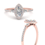 Load image into Gallery viewer, IGI Certified Halo Accented Baguette Lab Grown Diamond Women Engagement Ring In 14K Rose Gold | Cuts &amp; Carat
