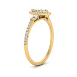 Load image into Gallery viewer, IGI Certified Halo Accented Baguette Lab Grown Diamond Women Engagement Ring In 14K Yellow Gold | Cuts &amp; Carat
