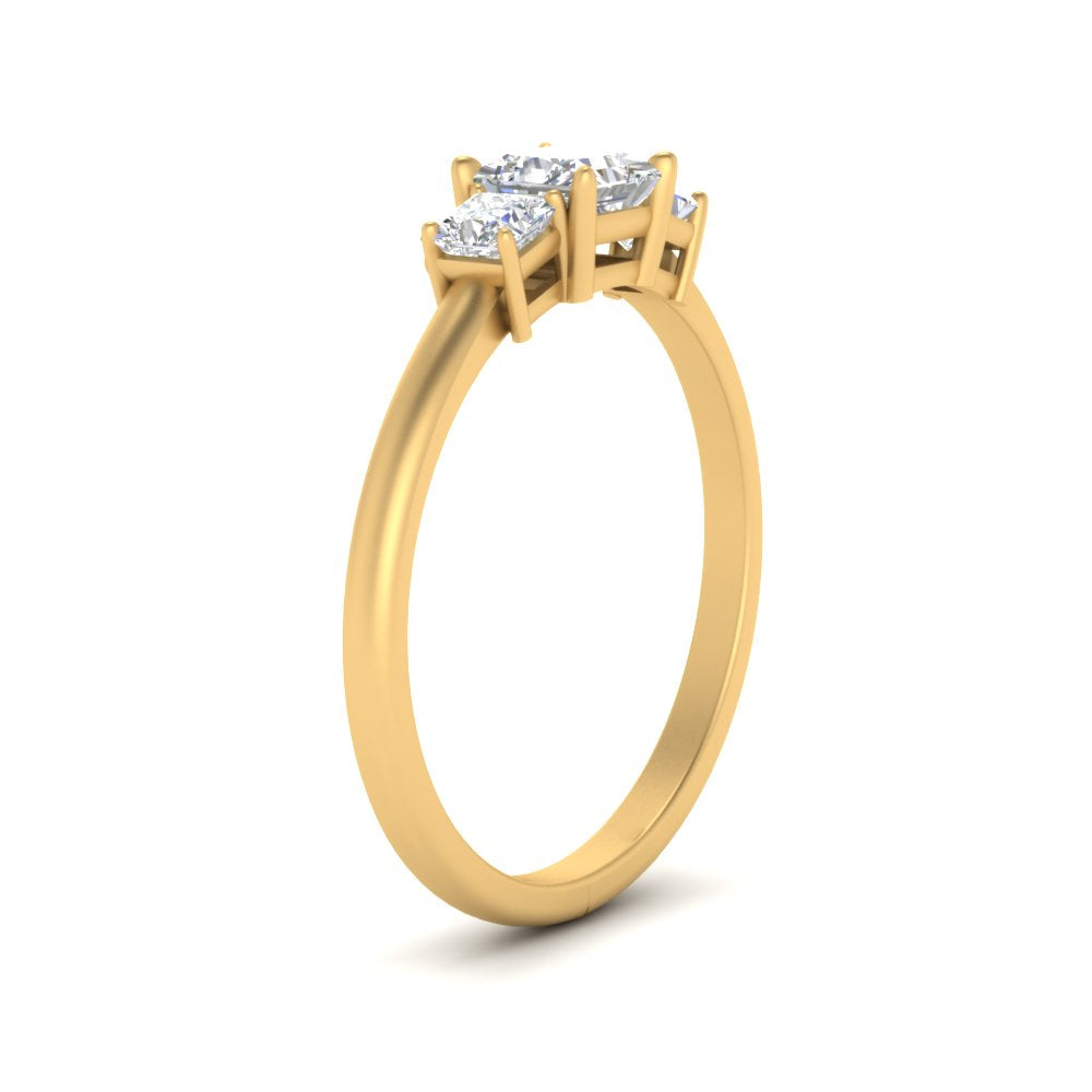 Basket 3 Stone Lab Diamond Ring 14K Gold