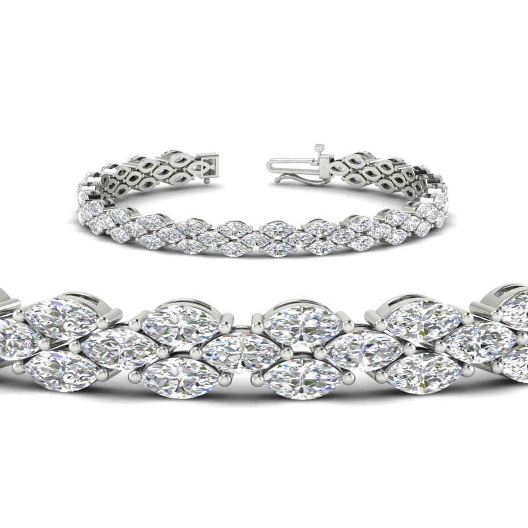 Beautiful Marquise Lab Diamond Tennis Bracelet