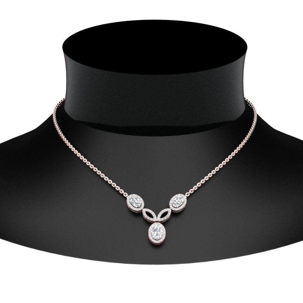 Beautiful Lab Diamond Halo Drop Pendant 14K Gold