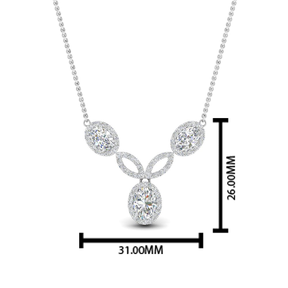 2.30 Ctw Round And Oval Cut Lab Diamond Beautiful Halo Drop Pendant For Women 14K Gold