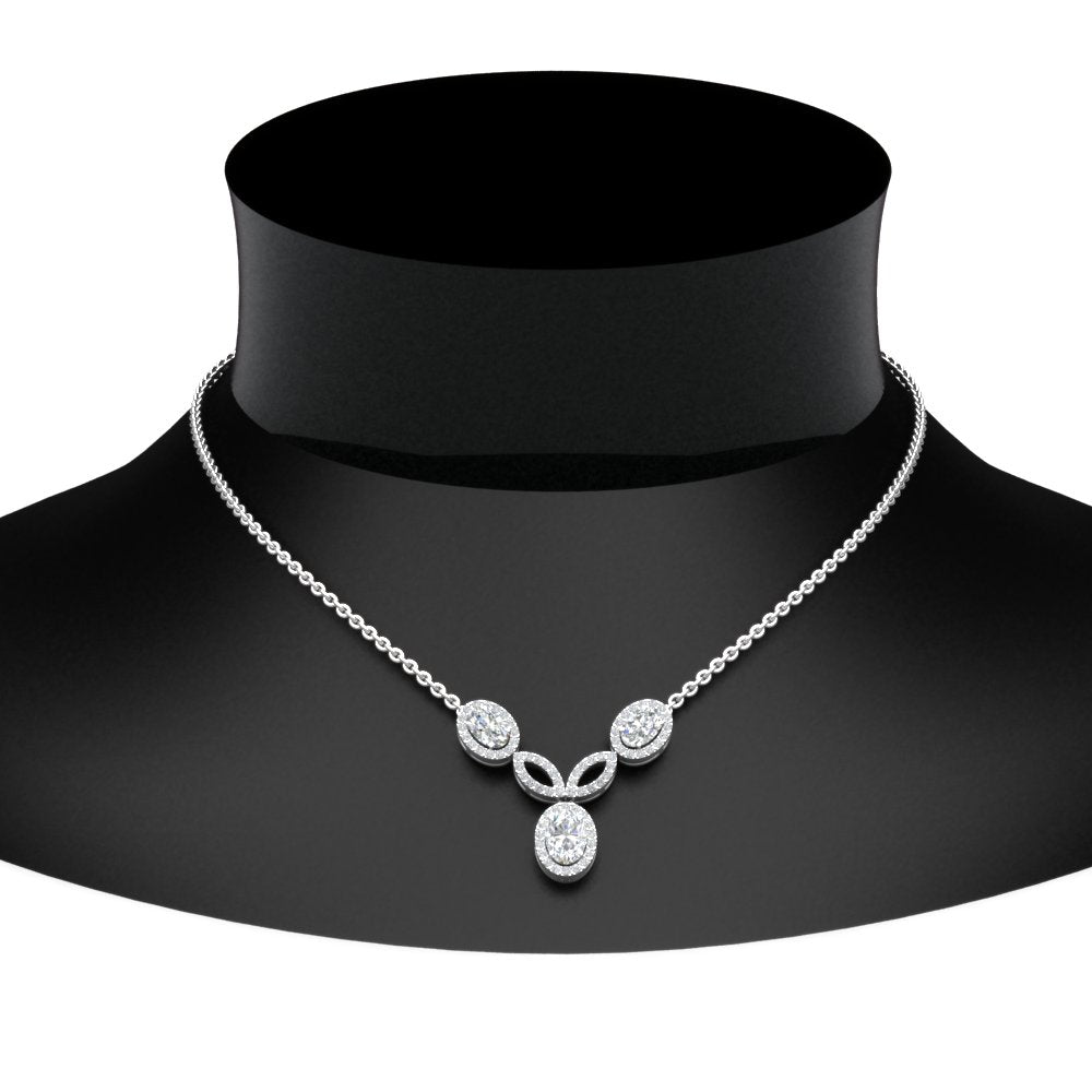 Beautiful Lab Diamond Halo Drop Pendant 14K Gold