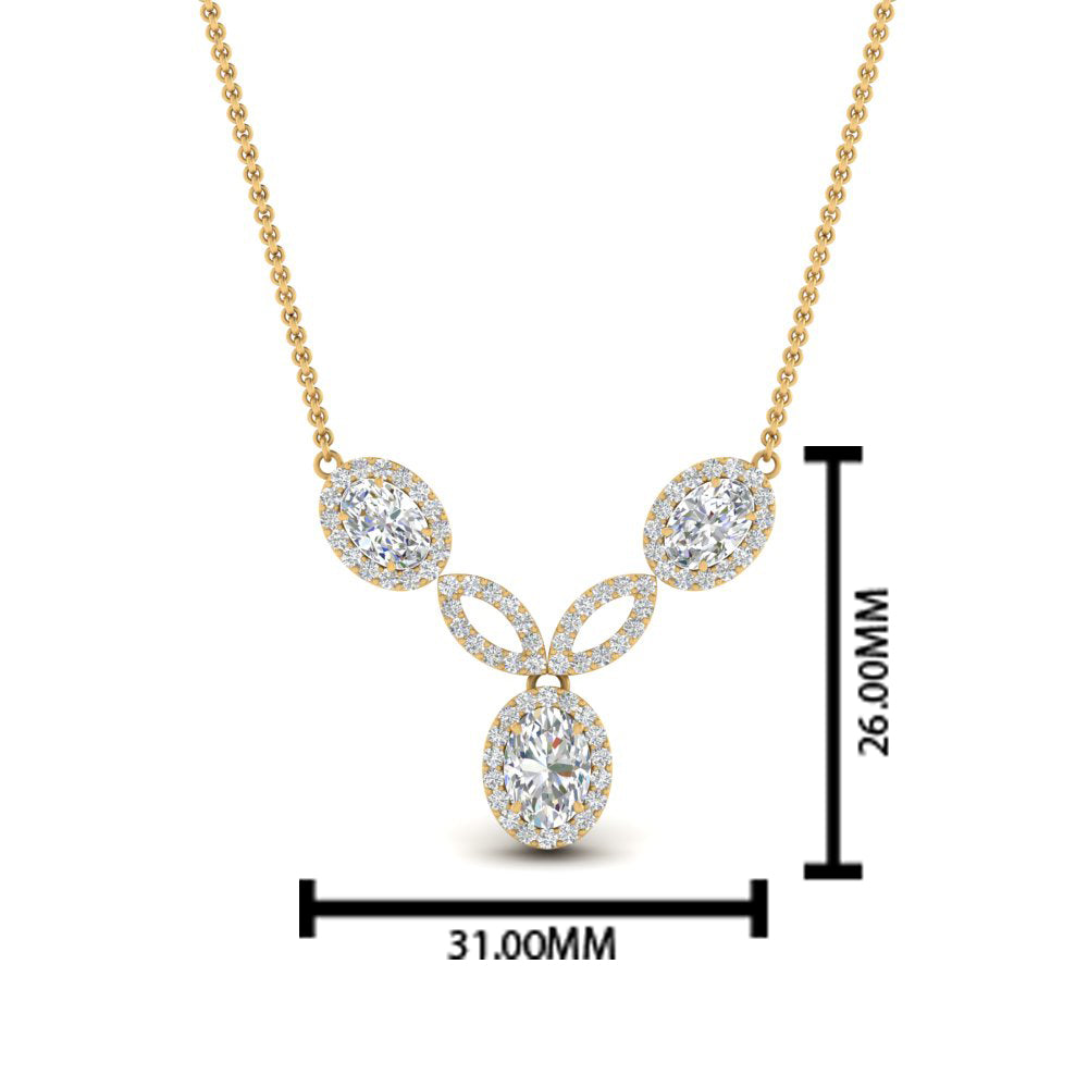 Beautiful Lab Diamond Halo Drop Pendant 14K Gold