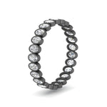 Load image into Gallery viewer, Bezel Lab Diamond Oval Cut Eternity Women Ring In 14K Black Gold | Cuts &amp; Carat
