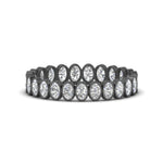 Load image into Gallery viewer, Bezel Lab Diamond Oval Cut Eternity Women Ring In 14K Black Gold | Cuts &amp; Carat
