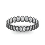 Load image into Gallery viewer, Bezel Lab Diamond Oval Cut Eternity Women Ring In 14K Black Gold | Cuts &amp; Carat
