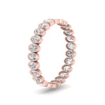 Load image into Gallery viewer, Bezel Lab Diamond Oval Cut Eternity Women Ring In 14K Rose Gold | Cuts &amp; Carat
