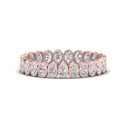 Bezel Lab Diamond Oval Cut Eternity Women Ring In 14K Rose Gold | Cuts & Carat