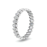 Load image into Gallery viewer, Bezel Lab Diamond Oval Cut Eternity Women Ring In 14K White Gold | Cuts &amp; Carat
