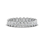 Load image into Gallery viewer, Bezel Lab Diamond Oval Cut Eternity Women Ring In 14K White Gold | Cuts &amp; Carat
