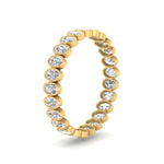 Load image into Gallery viewer, Bezel Lab Diamond Oval Cut Eternity Women Ring In 14K Yellow Gold | Cuts &amp; Carat
