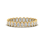 Load image into Gallery viewer, Bezel Lab Diamond Oval Cut Eternity Women Ring In 14K Yellow Gold | Cuts &amp; Carat
