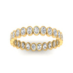Load image into Gallery viewer, Bezel Lab Diamond Oval Cut Eternity Women Ring In 14K Yellow Gold | Cuts &amp; Carat
