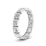 Load image into Gallery viewer, Bezel Princess Cut Lab Diamond Eternity Women Band In 14K White Gold | Cuts &amp; Carat
