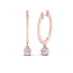 Load image into Gallery viewer, 0.20 Carat Lab Diamond Bezel Delicate Round Hoops Earrings For Women 14K Gold
