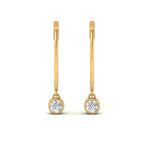 Load image into Gallery viewer, 0.20 Carat Lab Diamond Bezel Delicate Round Hoops Earrings For Women 14K Gold
