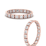 Load image into Gallery viewer, Bezel Princess Cut Lab Diamond Eternity Women Band In 14K Rose Gold | Cuts &amp; Carat
