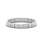 Load image into Gallery viewer, Bezel Princess Cut Lab Diamond Eternity Women Band In 14K White Gold | Cuts &amp; Carat
