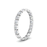 Load image into Gallery viewer, Bezel Princess Cut Lab Diamond Eternity Women Band In 14K White Gold | Cuts &amp; Carat
