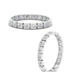 Load image into Gallery viewer, Bezel Princess Cut Lab Diamond Eternity Women Band In 14K White Gold | Cuts &amp; Carat
