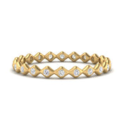 Lab Diamond Stacking Eternity Women band Bezel Set In 14k Yellow Gold | Cuts & Carat