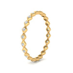 Load image into Gallery viewer, Lab Diamond Stacking Eternity Women band Bezel Set In 14k Yellow Gold | Cuts &amp; Carat
