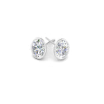 Load image into Gallery viewer, 0.50 To 5 Carat Lab Diamond Oval Stud Bezel Set Earring For Women 14K Gold

