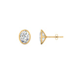 Load image into Gallery viewer, 0.50 To 5 Carat Lab Diamond Oval Stud Bezel Set Earring For Women 14K Gold
