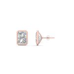 Load image into Gallery viewer, 0.50 To 4 Carat Lab Diamond Radiant Stud Bezel Set Earring For Women 14K Gold

