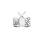 Load image into Gallery viewer, 0.50 To 4 Carat Lab Diamond Radiant Stud Bezel Set Earring For Women 14K Gold
